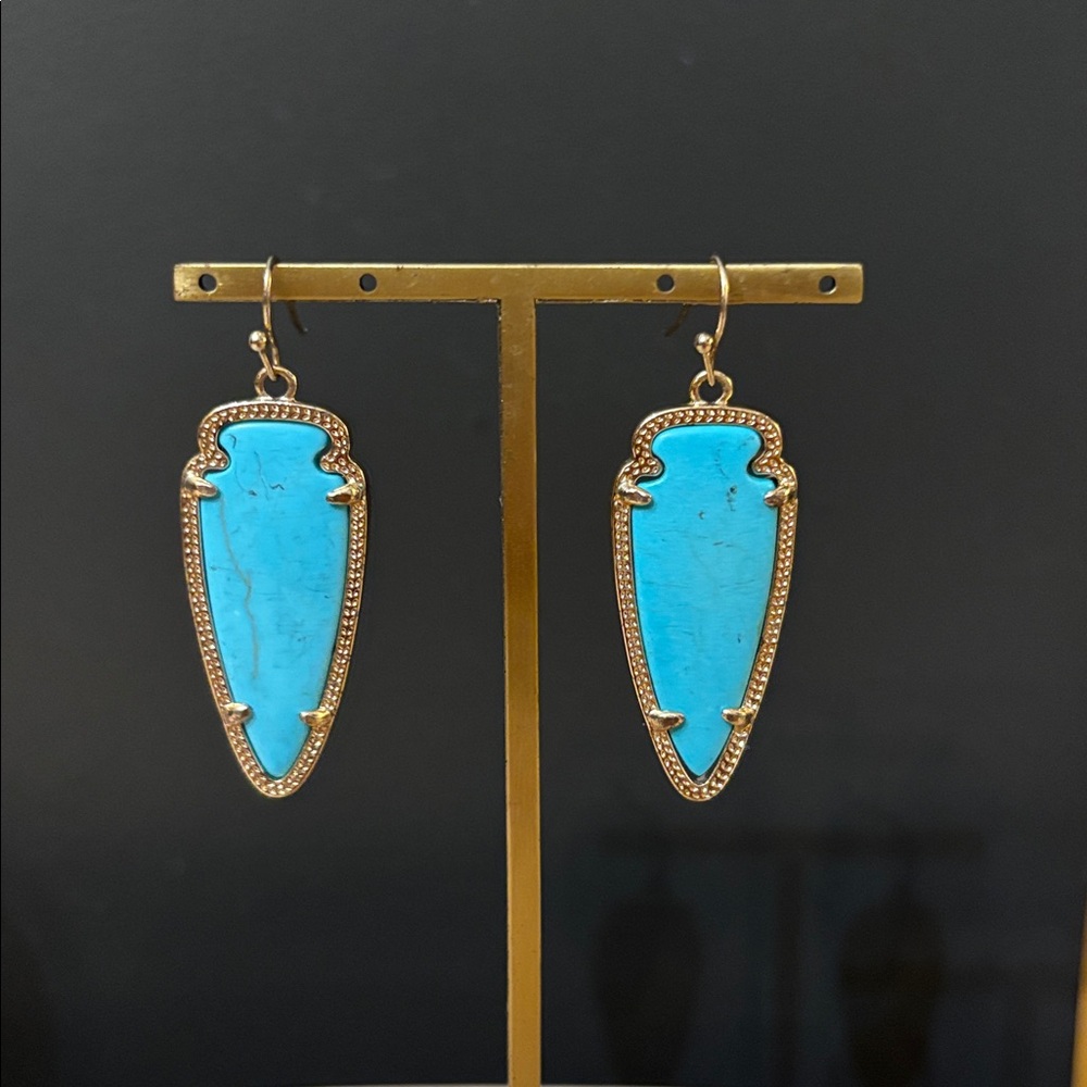 Kendra Scott Sky Arrowhead Earrings Gold/Turquoise